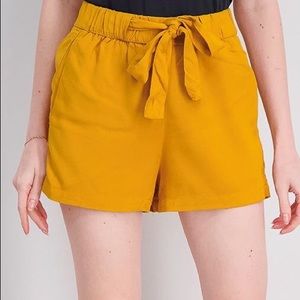 Pull&Bear Mustard Fabric Shorts